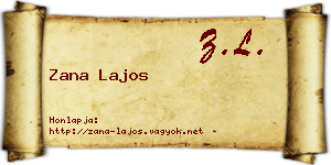 Zana Lajos névjegykártya